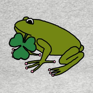 Saint Patricks Day Frog with Shamrock T-Shirt